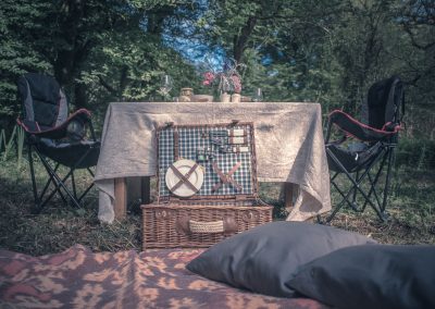 Yurt accommodation in Brittany with picnic