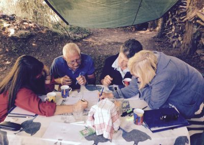 Introduction to permaculture course where students are creating a design