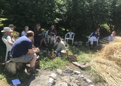 Learning permaculture outside with students