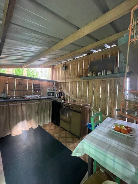 Outdoor yurt kitchen accommodation