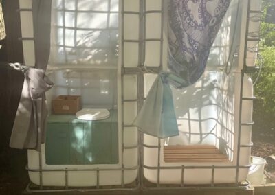 toilet and shower for the yurt accommmodation